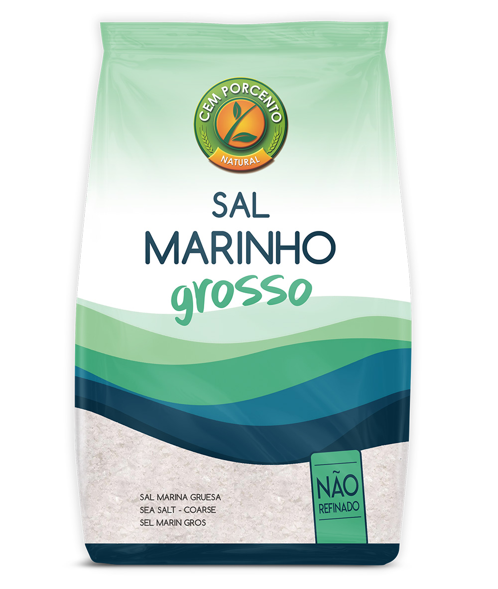 Embalagem de Sal Marinho Grosso Integral — 1 kg