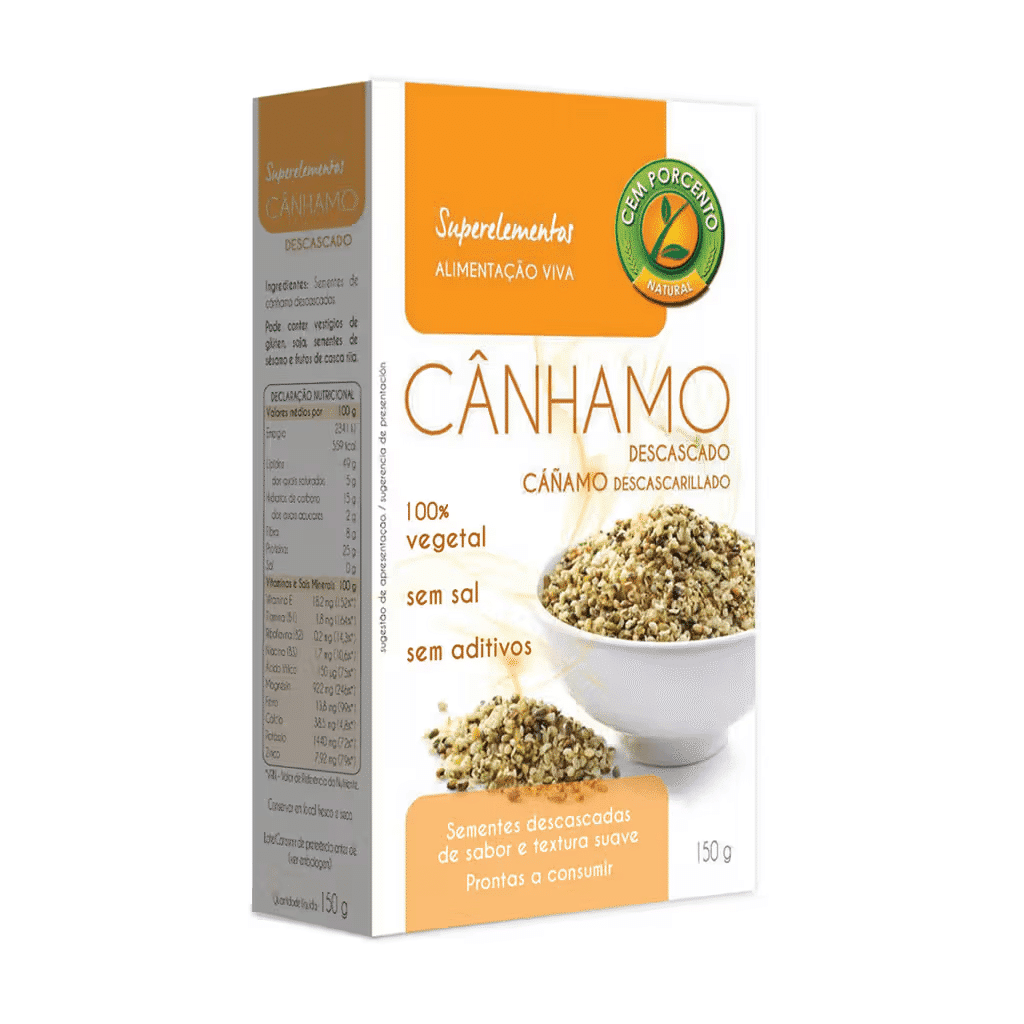 Embalagem de Sementes de Cânhamo Descascadas — 150 g