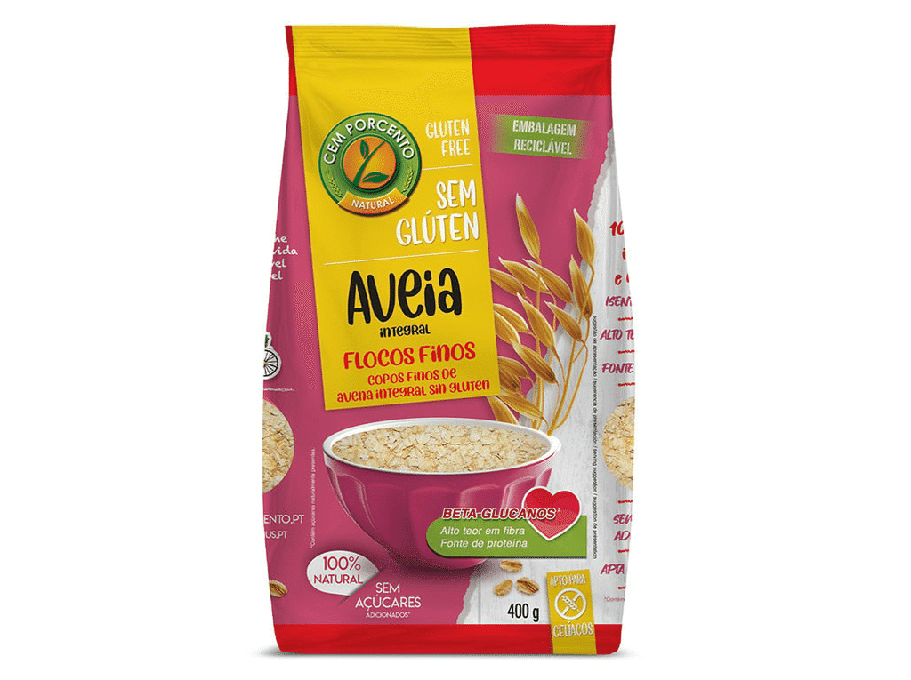 Embalagem de Flocos de Aveia Finos sem Glúten — 400 g