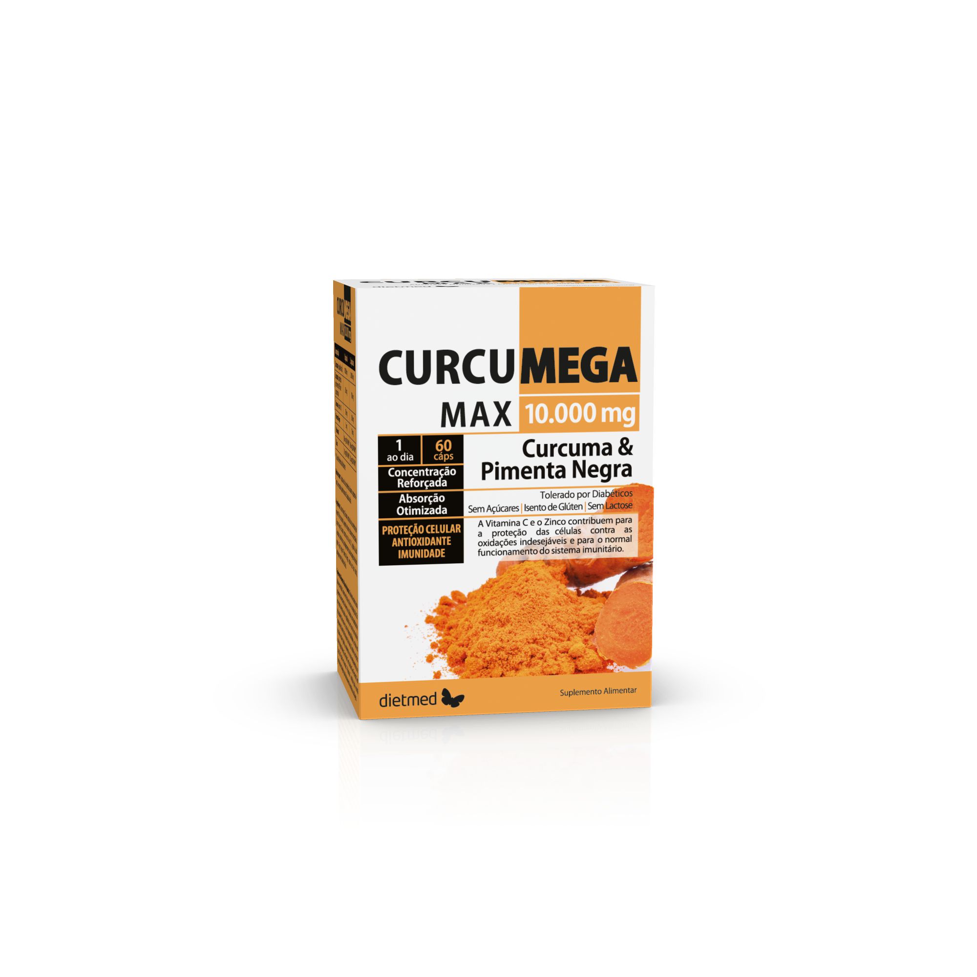 Embalagem de CURCUMEGA 10.000 MG 60 capsulas