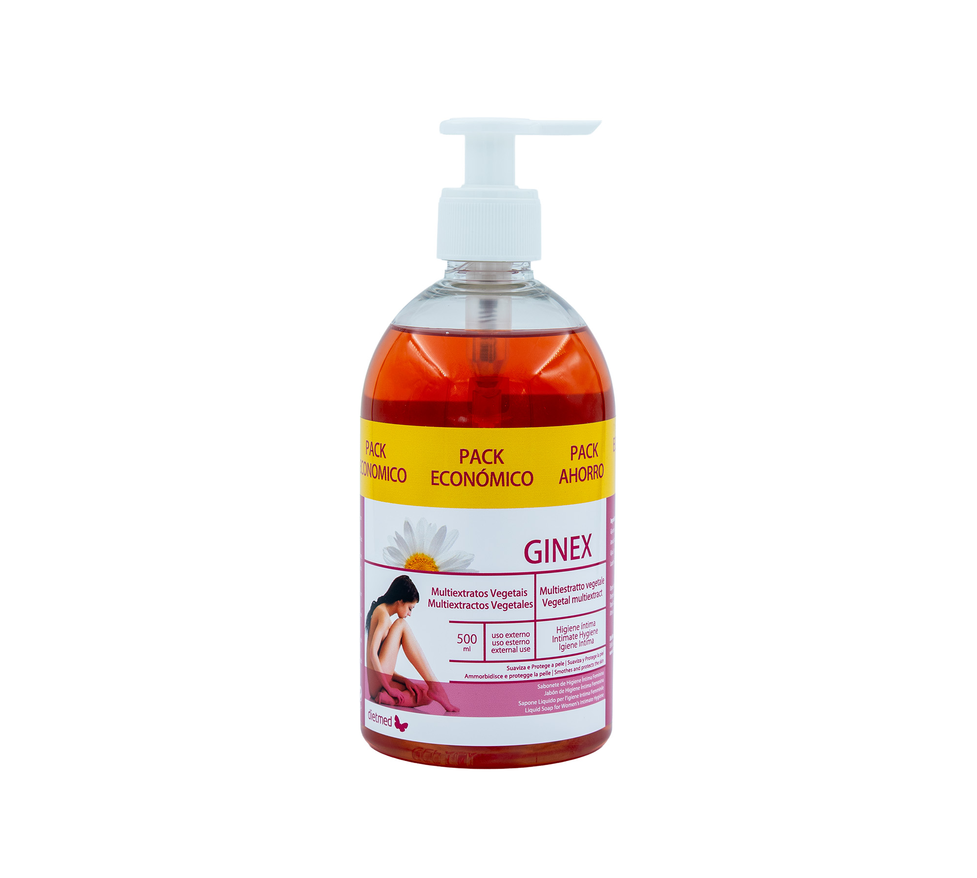 Embalagem de Ginex — sabonete líquido 500 ml
