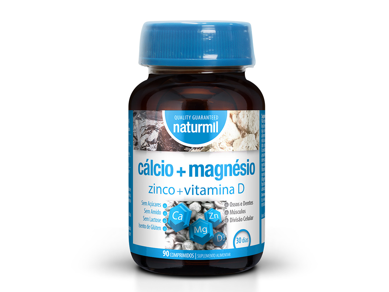 Embalagem de CALCIO + MAGNESIO + ZINCO + VITAMINA D 90 comprimidos
