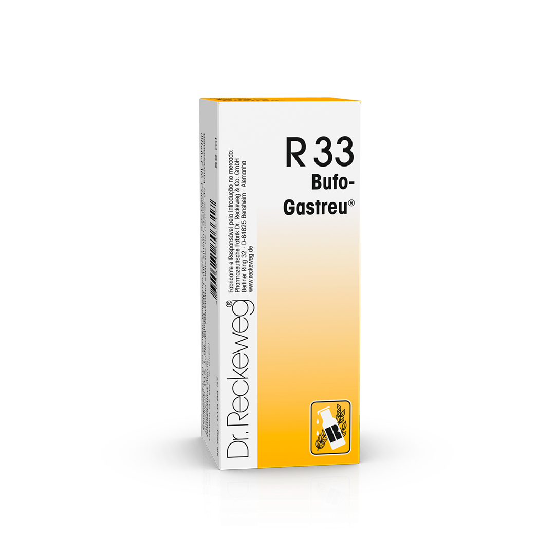 Embalagem de R33 Bufo-Gastreu® — gotas 50 ml