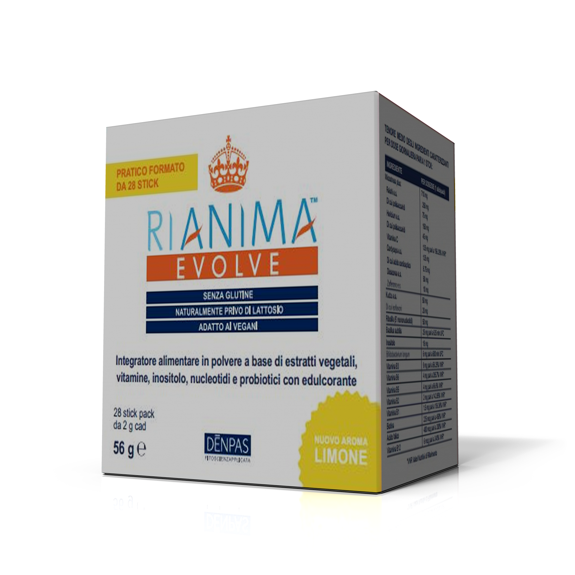 Embalagem de Rianima Evolve — 28 saquetas