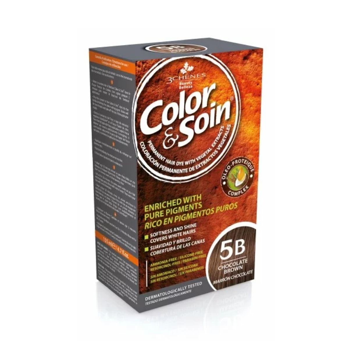 Embalagem de Color & Soin 5B Castanho Chocolate — Coloração Permanente