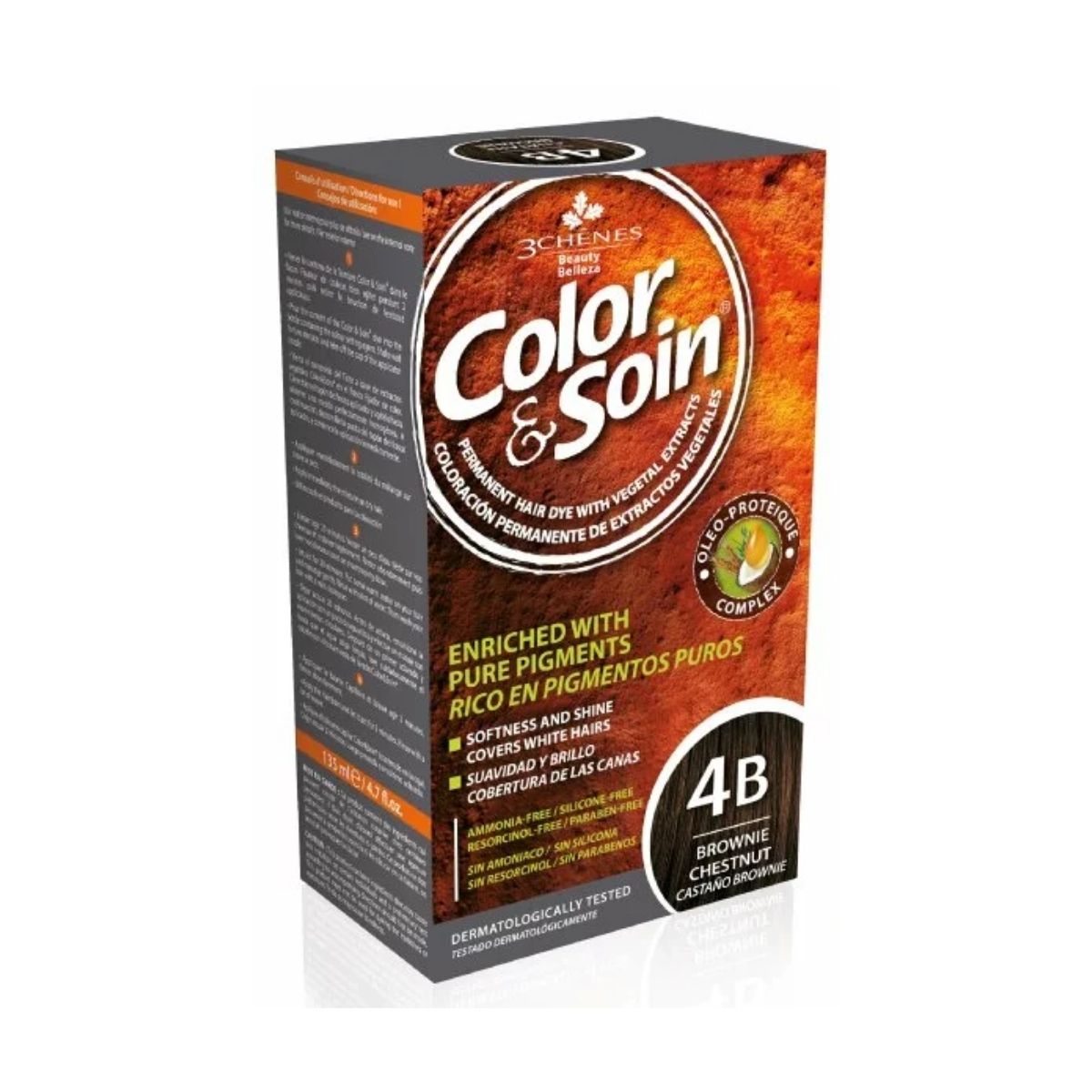 Embalagem de Color & Soin 4B Castanho Brownie — Coloração Permanente