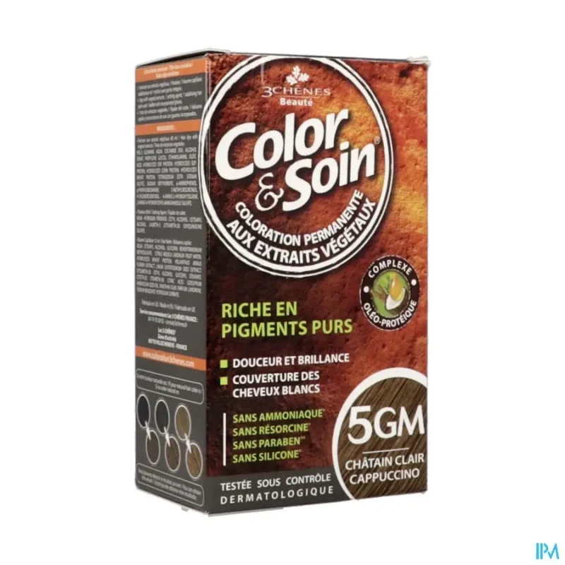 Embalagem de Color & Soin 5GM Castanho Claro Cappuccino — Coloração Permanente