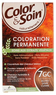 Embalagem de Color & Soin 7GC Louro Dourado Acobreado — Coloração Permanente