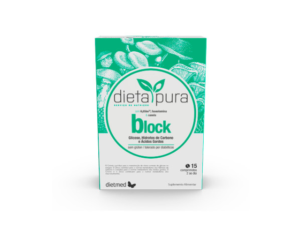 Embalagem de Dieta Pura Block — 15 Comprimidos