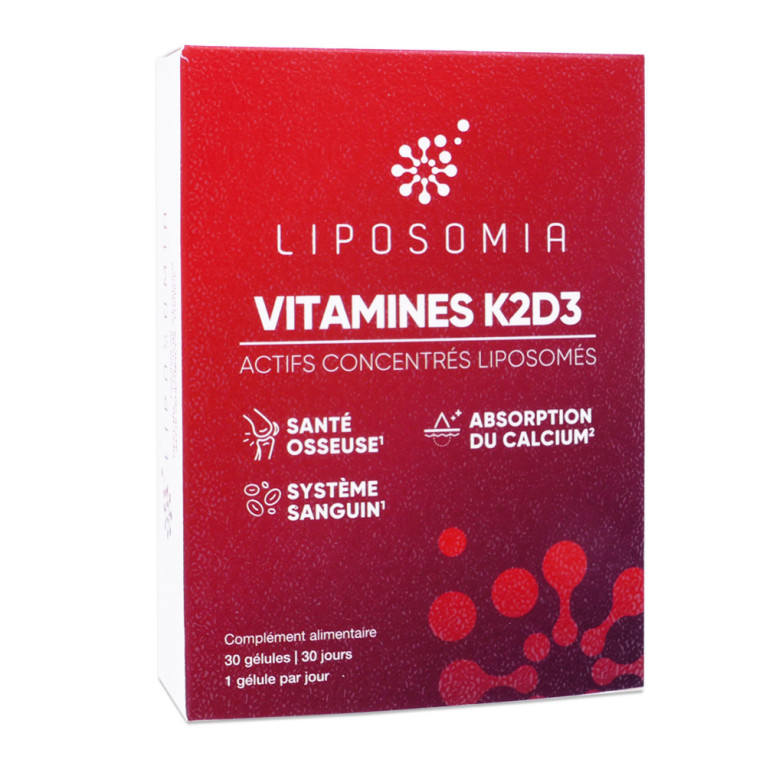 Embalagem de Liposomia Vitamina D3 + K2 — 30 cápsulas