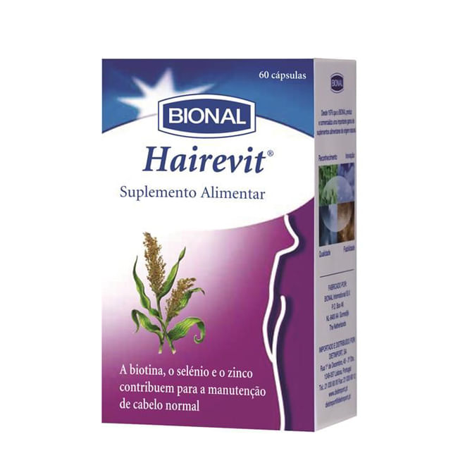 Embalagem de Hairevit — 60 cápsulas